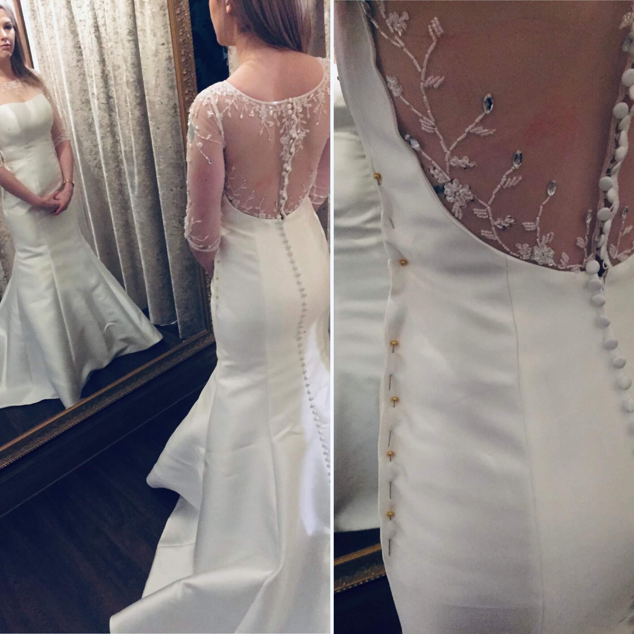 altering a wedding dress that is too big